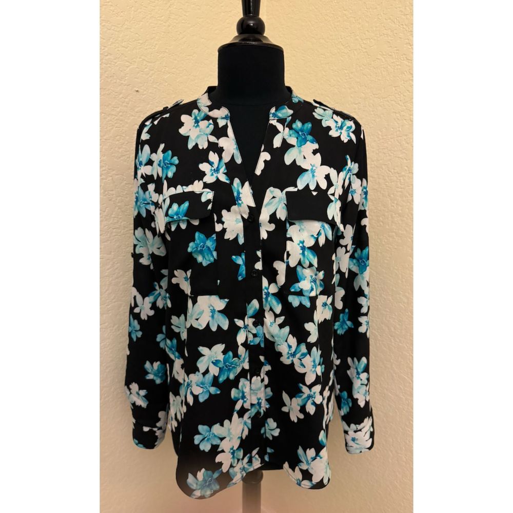 Calvin Klein Floral Long Sleeve Button Up- Sz M